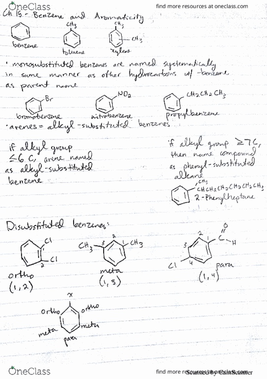 CHEM 262 Chapter 15: Benzene and Aromaticity thumbnail