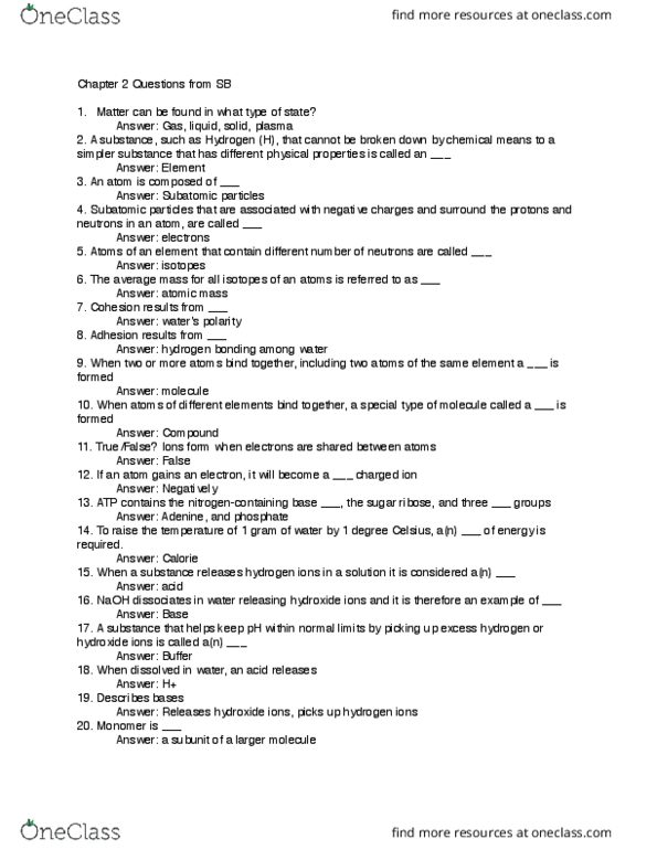 BIOL 1541L Lecture Notes - Lecture 3: Sports Drink, Thiol, Organic Compound thumbnail