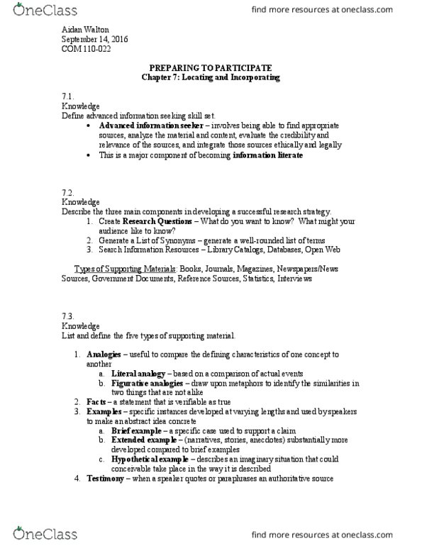COM 110 Chapter Notes - Chapter 7: Open Web thumbnail