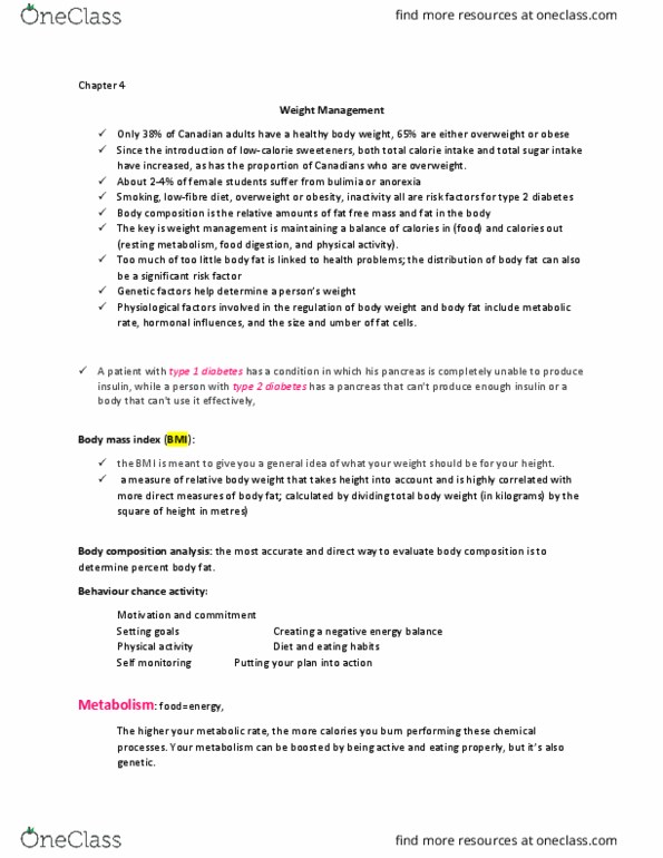 HEED-110 Lecture Notes - Lecture 4: Resting Metabolic Rate, Exercise Intensity, Umber thumbnail