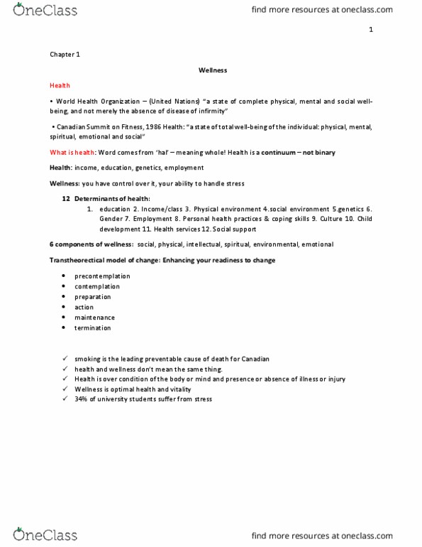 HEED-110 Lecture Notes - Lecture 1: Canadian Mental Health Association, Saturated Fat, Resting Metabolic Rate thumbnail