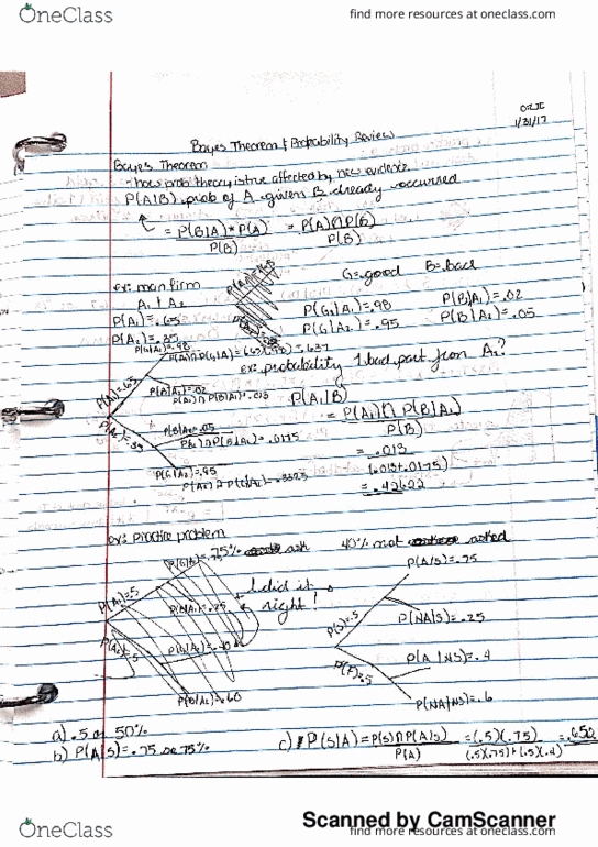 IE 4490 Lecture 3: Bayes Theorem thumbnail