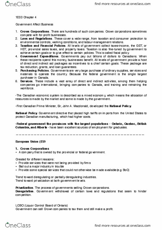 COMMERCE 1E03 Lecture Notes - Lecture 4: Canada Pension Plan, Canada Revenue Agency, Sharing Economy thumbnail