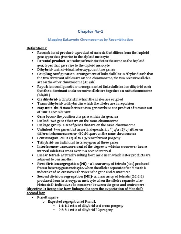 BIOL 2000 Lecture Notes - Meiosis, Mendelian Inheritance, Zygosity thumbnail