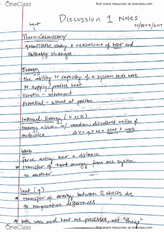 CHEM 1B Lecture Notes - Lecture 3: Joule thumbnail