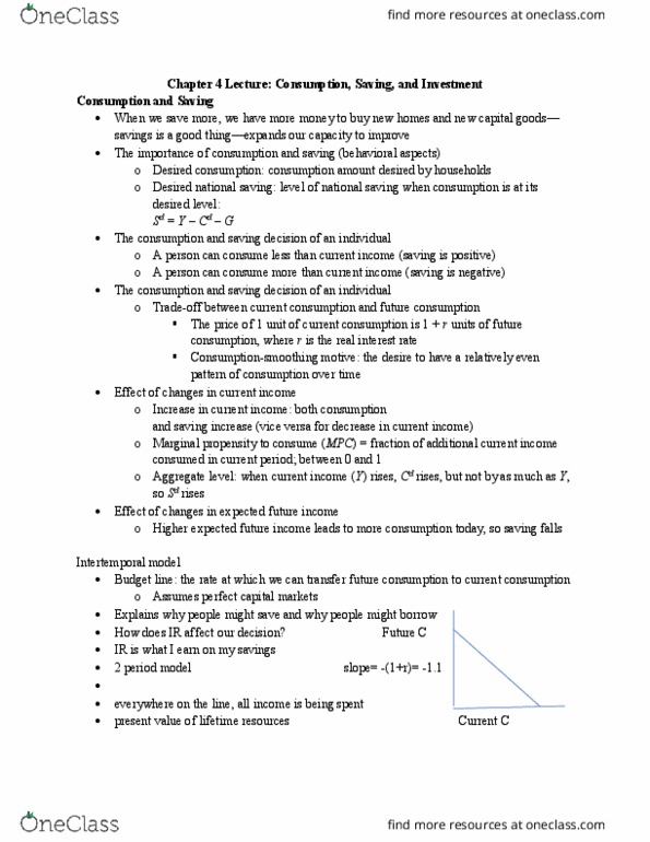 ECON 2315 Lecture Notes - Lecture 4: Budget Constraint, Farad, Ricardian Equivalence thumbnail