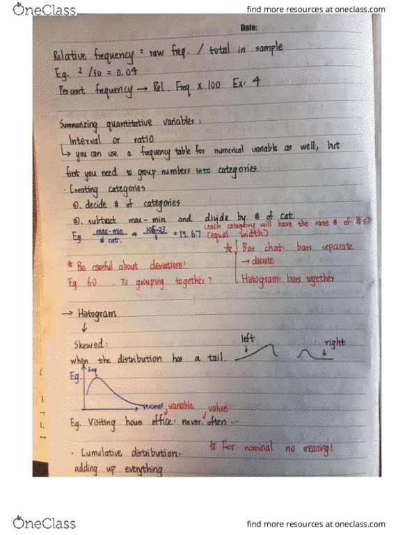 CAS EC 203 Lecture Notes - Lecture 3: Alumnus, Ogive, Descriptive Statistics thumbnail