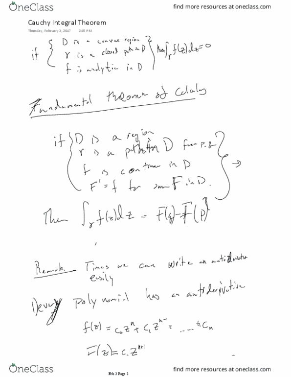 MATH V3007 Lecture 6: Cauchy Integral Theorem thumbnail