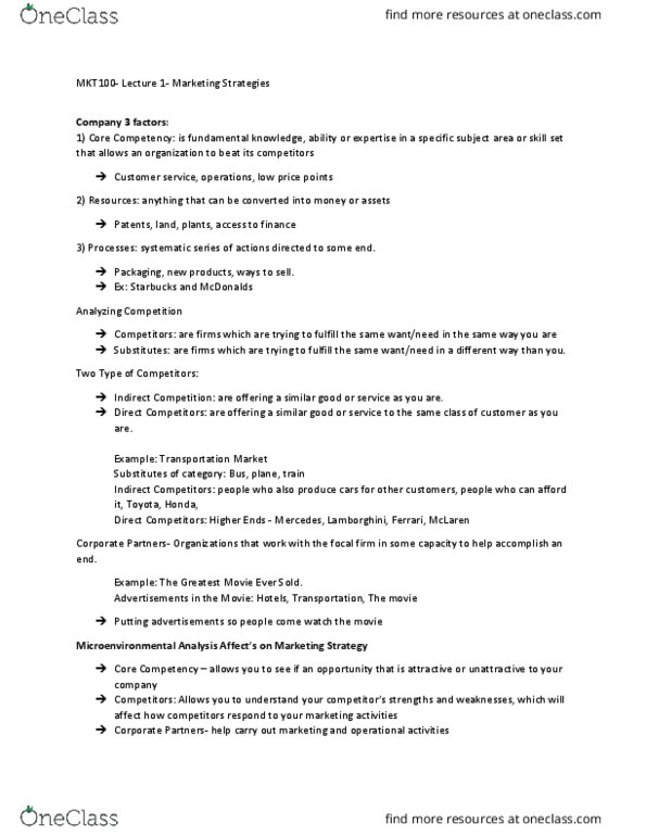 MKT 100 Lecture Notes - Lecture 1: Variable Cost, North American Free Trade Agreement, Fixed Capital thumbnail