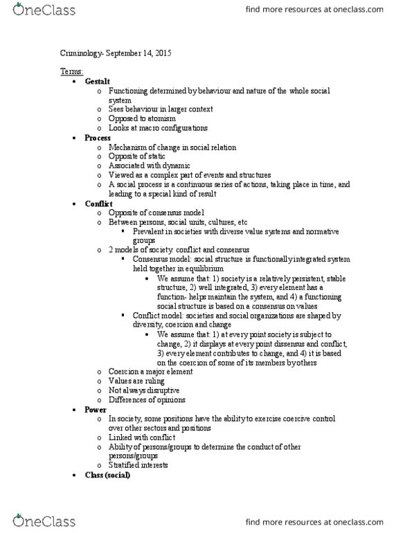 Sociology 2266A/B Lecture Notes - Lecture 1: Edwin Sutherland, Atomism, Social Relation thumbnail