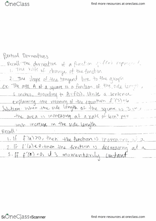 MATH 10C Lecture 9: Partial Derivatives thumbnail