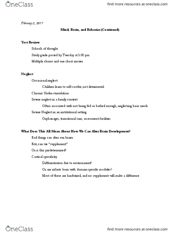 PSY 252 Lecture Notes - Lecture 6: Multiple Choice, Study Guide, Longitudinal Study thumbnail