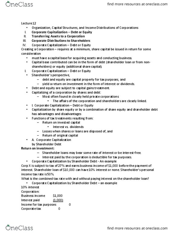 RSM424H1 Lecture Notes - Lecture 12: Real Estate Owned, Accounts Receivable, Issued Shares thumbnail
