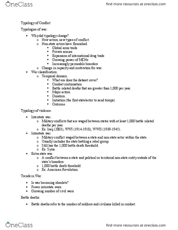 PSCI 2223 Lecture 10: Typology of Conflict thumbnail