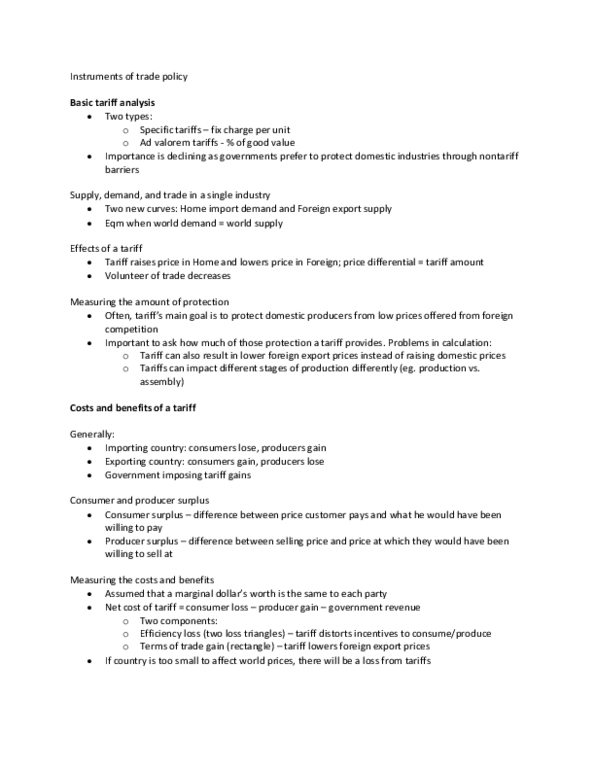 ECON 342 Chapter 8: Chapter 8 - Instruments of Trade Policy thumbnail