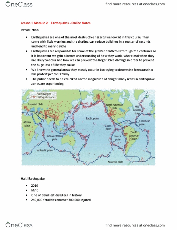 GG231 Lecture Notes - Lecture 2: Hypocenter, Landform, Seismic Gap thumbnail