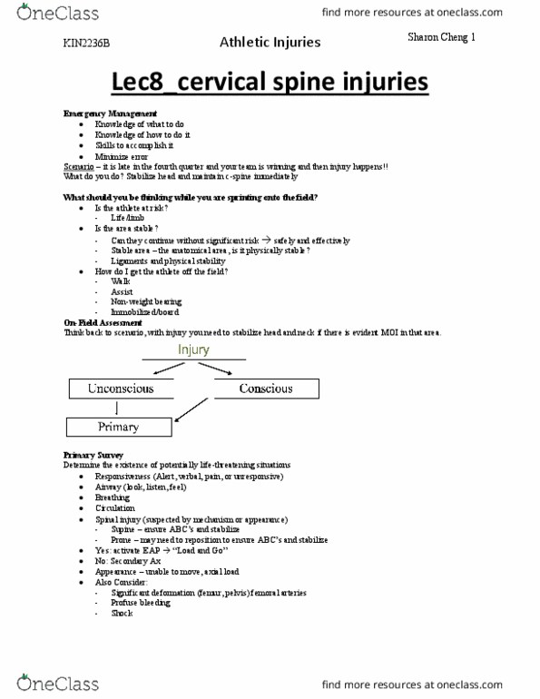 Kinesiology 2236A/B Lecture Notes - Lecture 8: Step One, Vertebra, Tongue Depressor thumbnail