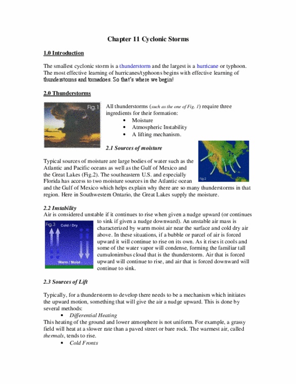 Geography 2240A/B Lecture Notes - Cyclonic Rotation, Tornado Alley, Cumulus Cloud thumbnail
