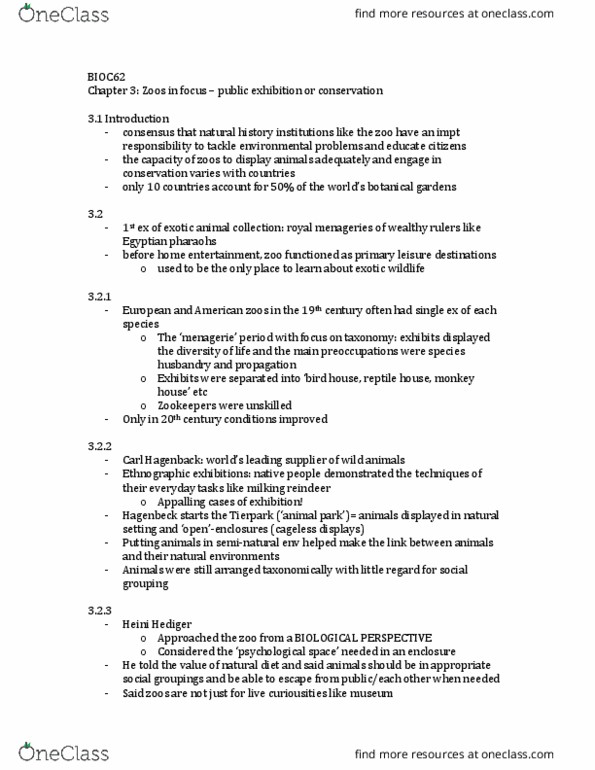 BIOC62H3 Chapter Notes - Chapter 3: Heini Hediger, Insitu, Giant Panda thumbnail