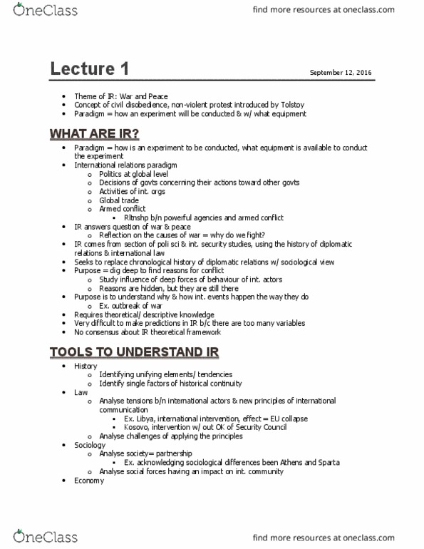 POL 2103 Lecture Notes - Lecture 1: Truman Doctrine, Neoconservatism, World Trade Organization thumbnail