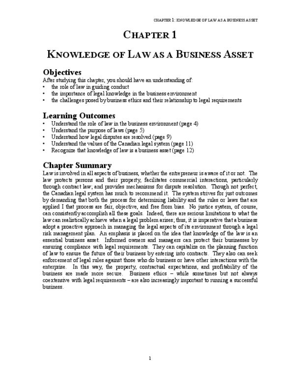 Management and Organizational Studies 2275A/B Chapter Notes - Chapter 1: Corporate Law, Business Ethics, Mphasis thumbnail