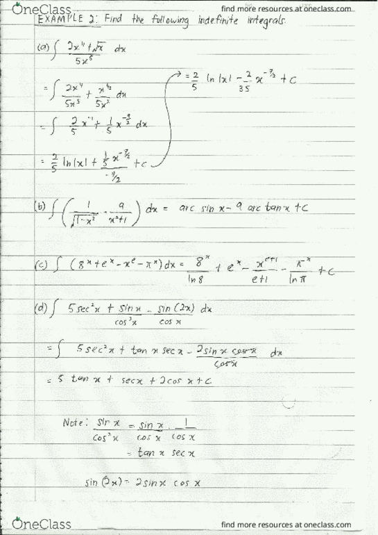 MATH 152 Lecture Notes - Lecture 10: Inverse Trigonometric Functions thumbnail