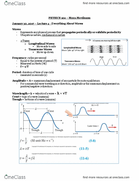 PHY 102 Lecture Notes - Lecture 4: Angular Frequency, The Joshua Files thumbnail