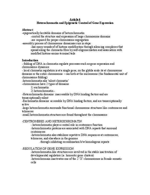 BIOLOGY 3UU3 Lecture Notes - Histone Deacetylase, Histone H3, Histone Code thumbnail