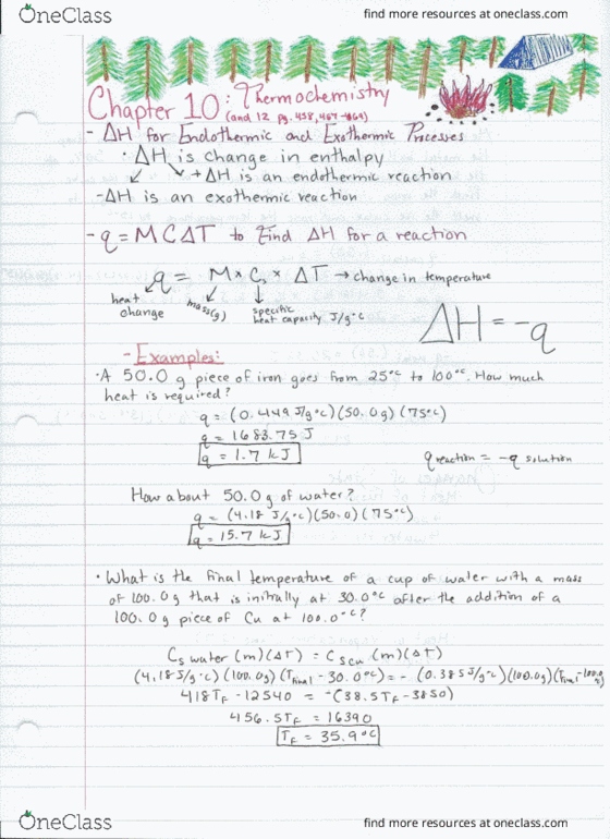 CHEM 135 Chapter Notes - Chapter 10: Hexane, Calorimeter, Joule thumbnail