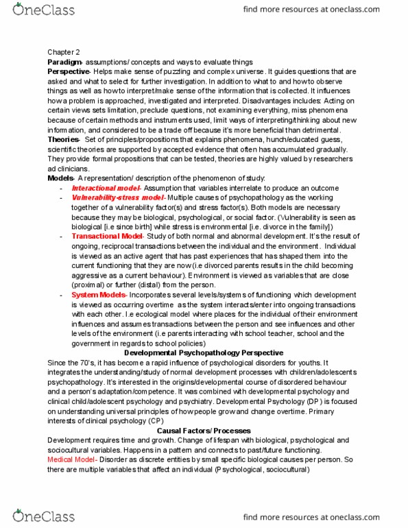 PSY 602 Chapter Notes - Chapter 2: Psychopathology, Eating Disorder, Stress Management thumbnail