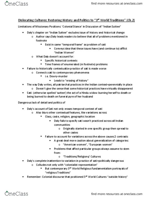 ANTH 2108 Chapter Notes - Chapter 2: Toyota Etios, Gie, Fundamentalism thumbnail