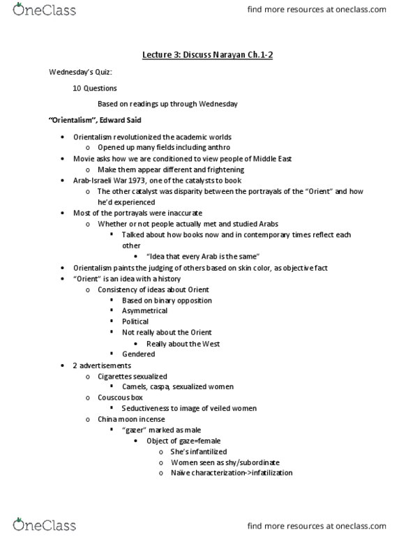 ANTH 2108 Lecture Notes - Lecture 3: Suicide Methods, Fairy, Binary Opposition thumbnail