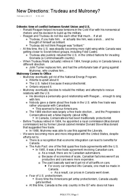 POLS 375 Lecture Notes - Donald Stovel Macdonald, National Energy Program, Macdonald Commission thumbnail