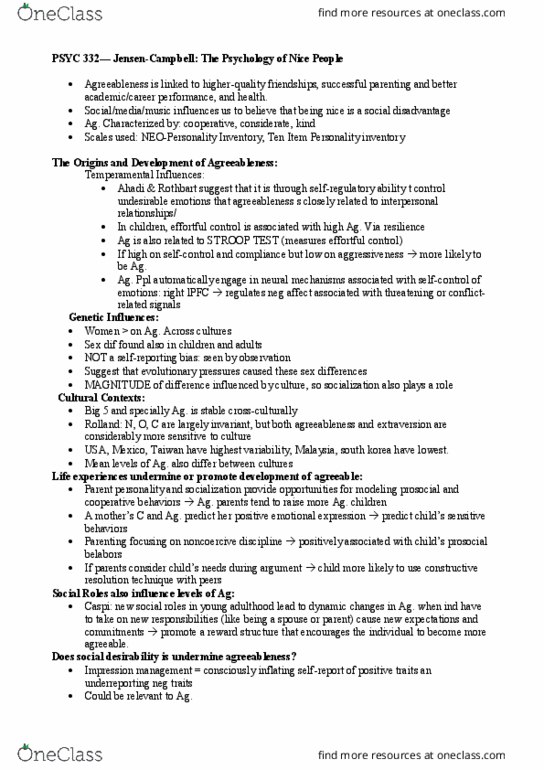 PSYC 332 Chapter Notes - Chapter N/A: Job Performance, Advantageous, Impulsivity thumbnail