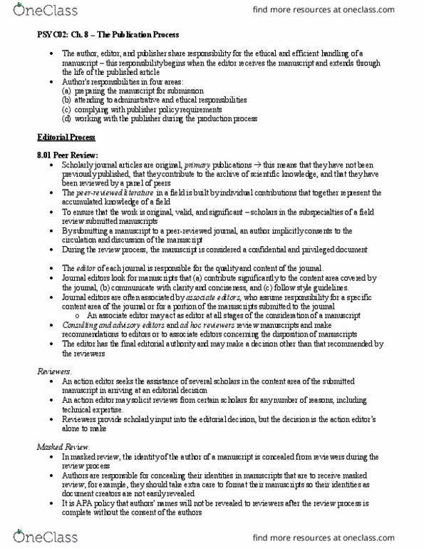 PSYC02H3 Chapter Notes - Chapter 8: Academic Journal, Word Processor, Times New Roman thumbnail