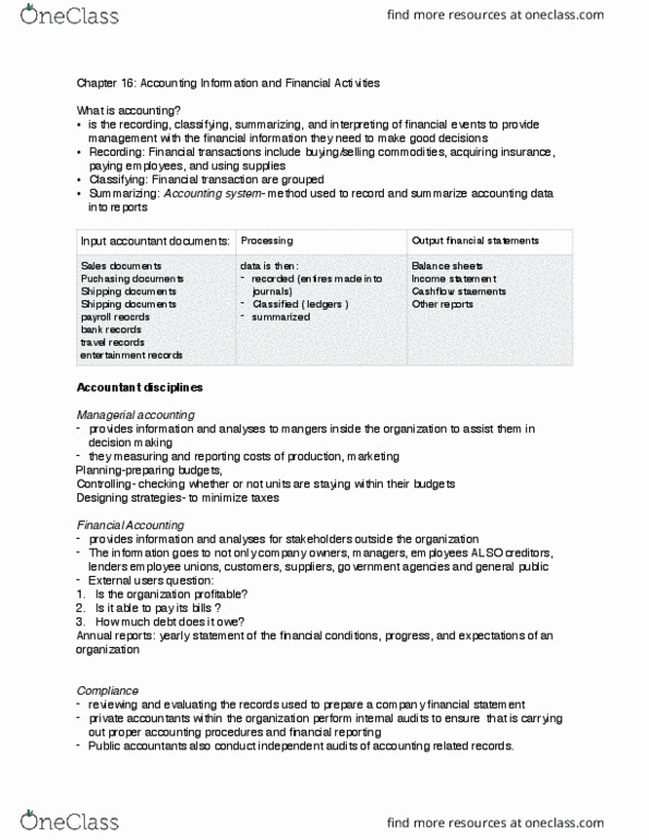 ARBUS101 Chapter Notes - Chapter 16: Canadian Cancer Society, Financial Transaction, Bookkeeping thumbnail