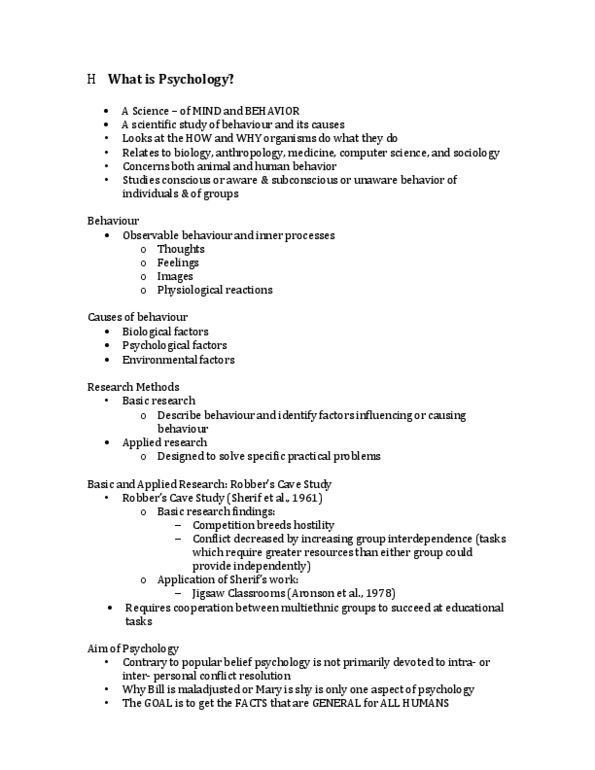 Psychology 1000 Lecture Notes - Peripheral Nervous System, Somatic Nervous System, Central Nervous System thumbnail