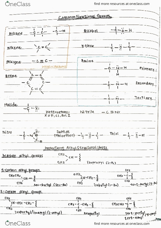 CHEM 232 Lecture Notes - Lecture 4: Acyl Chloride, Thioether, Aniline thumbnail