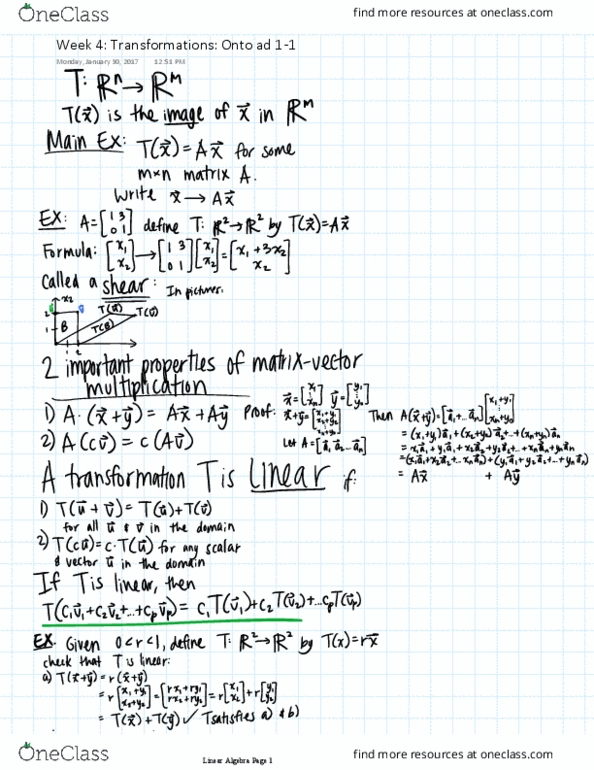 MATH 2270 Lecture 4: Week 4 Transformations, Onto and One-to-One thumbnail