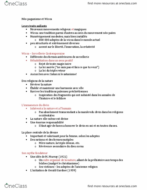 SRS 1510 Lecture Notes - Lecture 9: Le Monde, La Nature, Coven thumbnail
