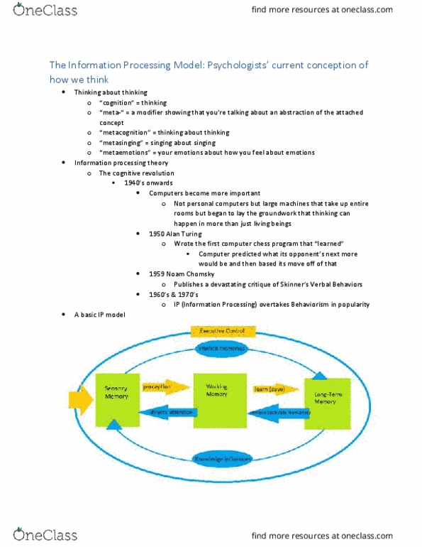 EDFL 2240 Lecture Notes - Lecture 4: Noam Chomsky, Information Processing Theory, Cognitive Revolution thumbnail