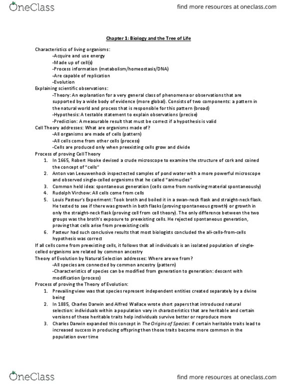 BIOSC 0100 Lecture Notes - Lecture 2: Rudolf Virchow, Robert Hooke, Cell Theory thumbnail