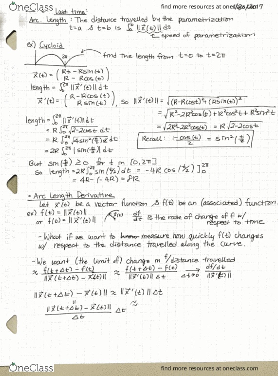 MATH 234 Lecture Notes - Lecture 6: Cycloid, Single-Photon Emission Computed Tomography thumbnail