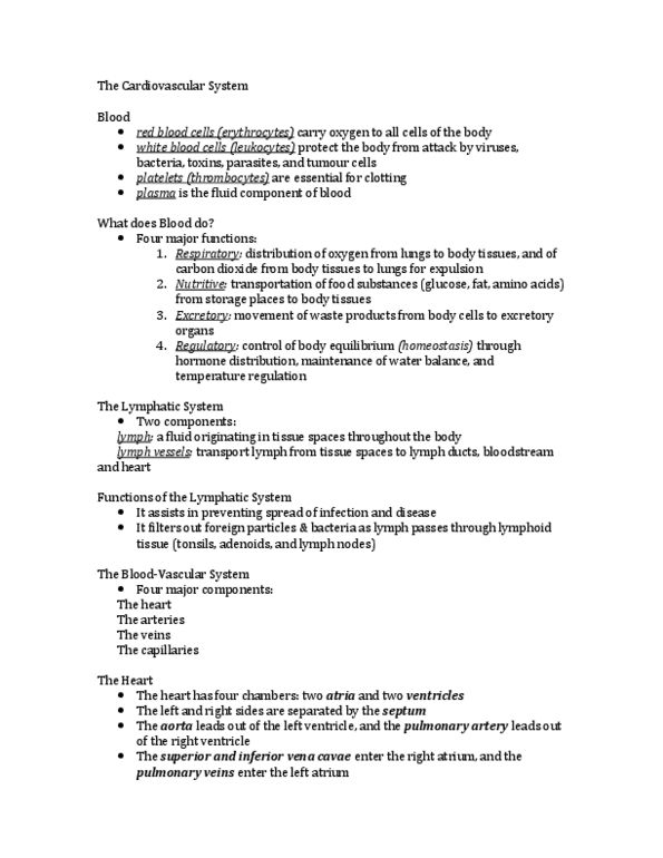 GRT 2111 Lecture Notes - Coronary Circulation, Pulmonary Artery, Pulmonary Vein thumbnail