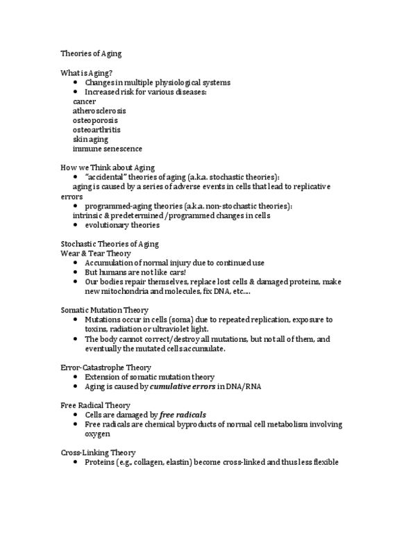 GRT 2111 Lecture Notes - Lipofuscin, Osteoarthritis, P53 thumbnail