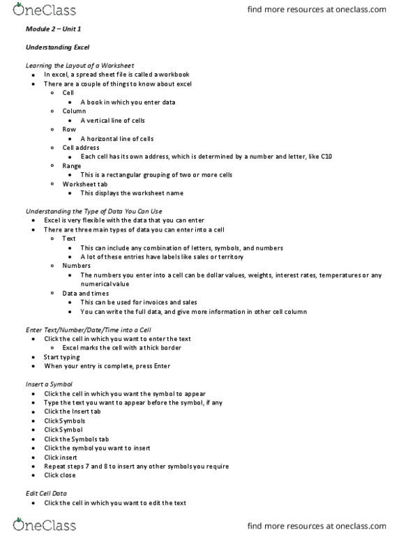 ADM 1370 Chapter Notes - Chapter 1: Smarttag, Transpose, Geographic Coordinate System thumbnail