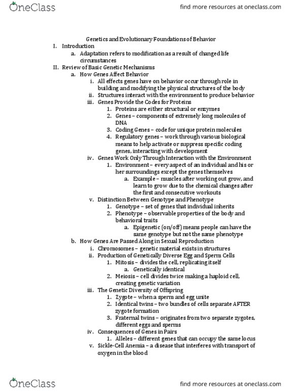 PSYCH 100H Chapter Notes - Chapter 3: Twin, Naturalistic Fallacy, Dna Replication thumbnail