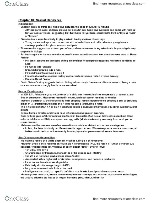 PSYB64H3 Chapter Notes - Chapter 10: Corpus Luteum, Luteinizing Hormone, Anterior Pituitary thumbnail