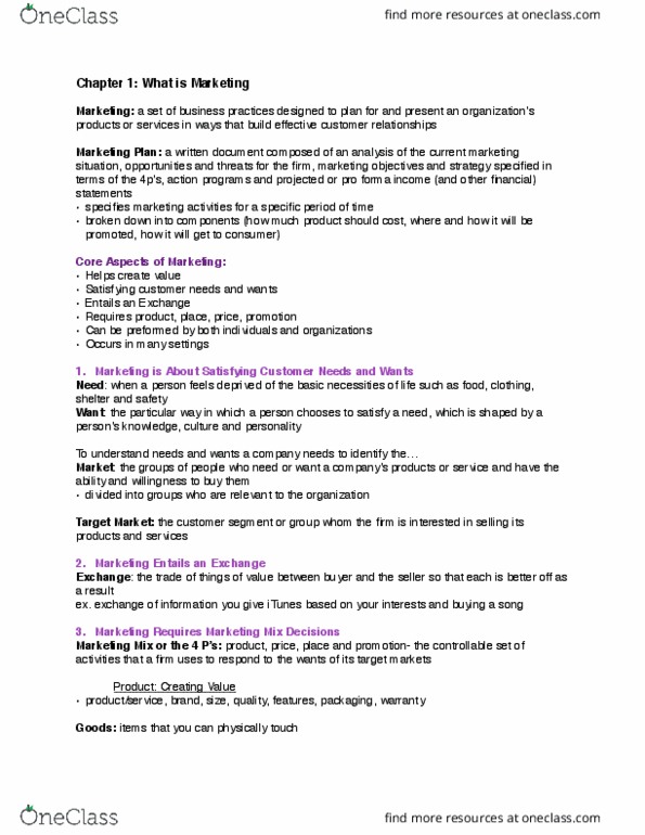 Management and Organizational Studies 2275A/B Lecture Notes - Lecture 1: Customer Relationship Management, Green Marketing, Root Mean Square thumbnail