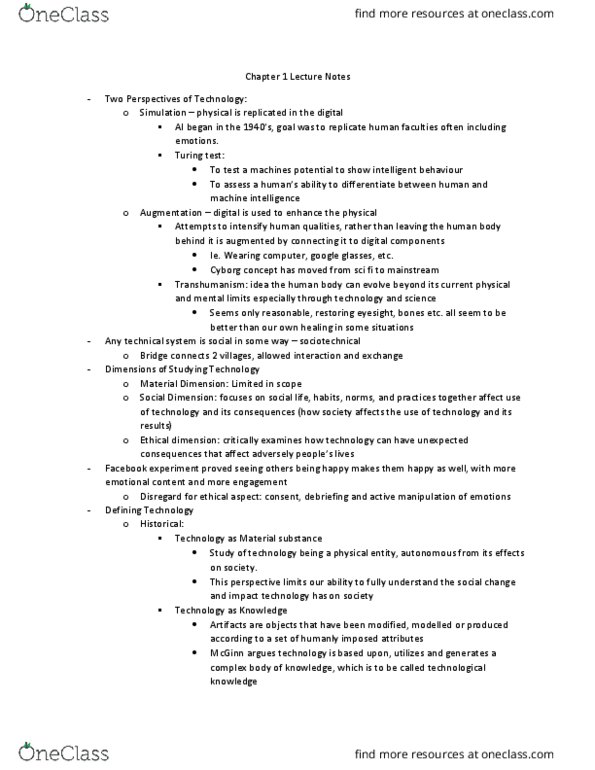 Sociology 2106A/B Lecture 1: Chapter 1 Lecture Notes thumbnail